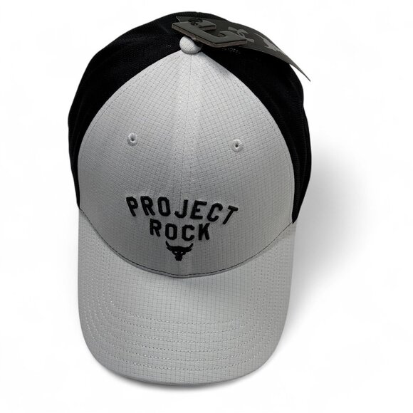 Under Armour Project Rock Mens‎ Trucker Hat Snapback Cap NWT White Black 1369815 - Picture 8 of 11